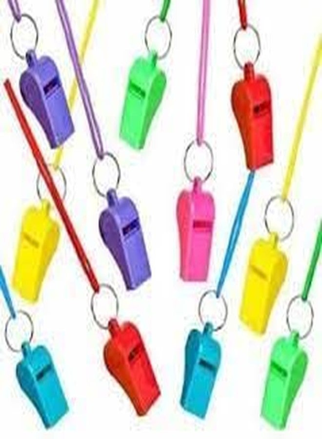 PMK E Store E STORE Colorful Whistle Nylon Treaded Party Favors, Bulk Toys, and noisemakers for Boys and Girls Multi Color (PACK OF 10) - Image 2